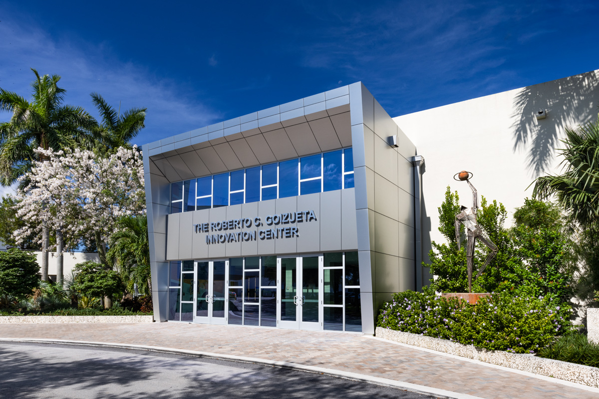 Main entrance of the Belen Jesuit Innovation Ctr in Miami, FL.